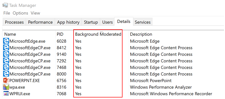 1 - task manager shows which processes are power throttled