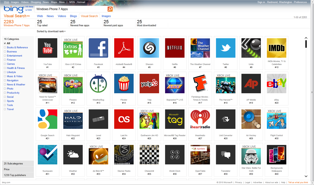 Find Windows Phone 7 Apps With Bing - Windows Experience BlogWindows ...