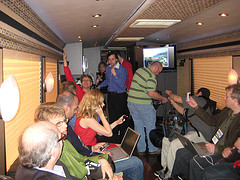 Bloggers on the Media Center Express CES Bus