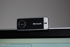 The VX-7000 LifeCam on top of a monitor