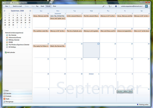 Windows Live Mail Beta now with Calendars!
