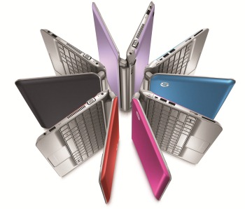 HP Mini 210%2c all colors in pinwheel composition