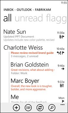 Threaded email, coming in the next version of Windows Phone, makes it even easeir to keep track of who said what.