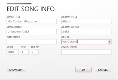You'll be able to add custom ringtones to your phone using the Zune software on your PC.