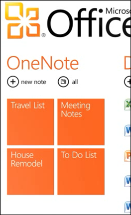 OneNote for Windows Phone
