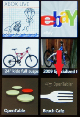The Live tile for OpenTable in Windows Phone 7.5