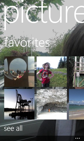 Tag your photo favorites and they'll show up on your Start screen and your Pictures Hub