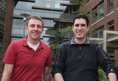 John Thornton, 37, (left) and Jason Cahill, 38, created the hit Windows Phone word search game Wordament. The former indie title is now available for Windows 8 and will soon be released as an official Xbox LIVE title for Windows Phone.