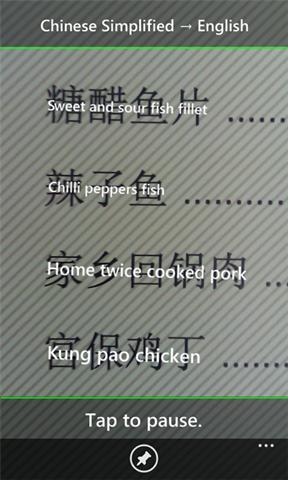 Point your phone camera at printed text for a quick translation.