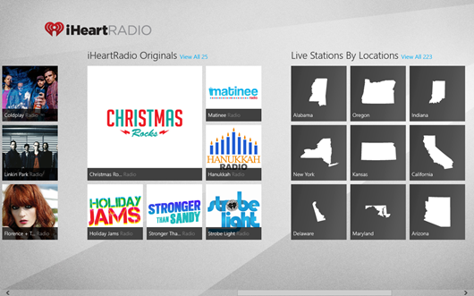 Holiday music stations in iHeartRadio app