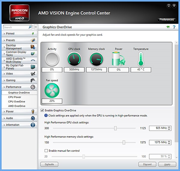 AMD Vision Engine Graphics Overdrive 600