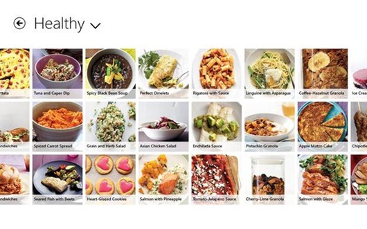 Healthy food options in Everyday Food app
