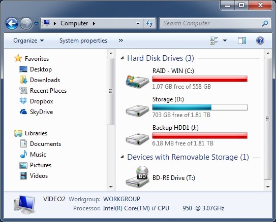 VIDEO2 Windows Explorer Drives