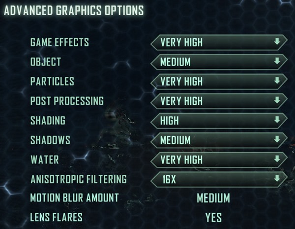 Crysis3 advanced graphics settings