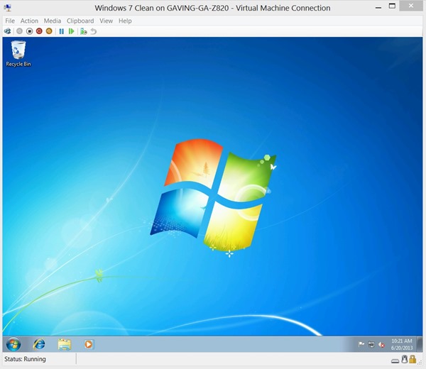 Hyper-V Windows 7 Desktop