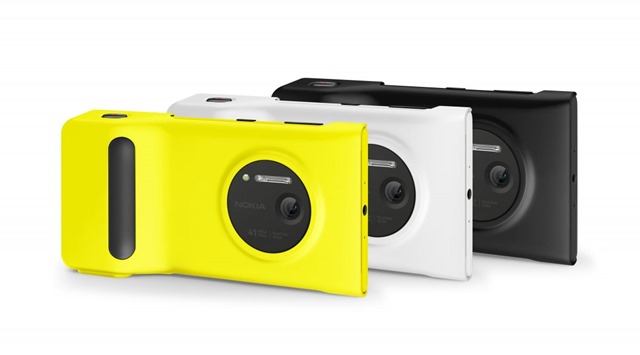 The Nokia Lumia 1020 and its camera grip accessory, which was a hit with reviewers.