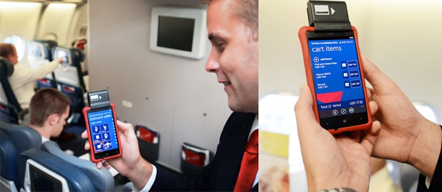 Starting today, you'll see a familiar phone arriving with the Delta Air Lines beverage cart.
