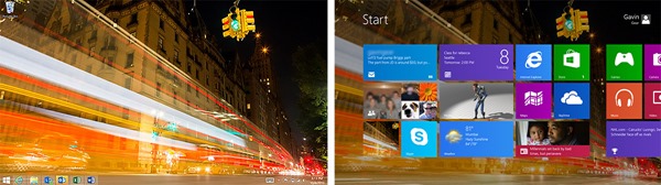 Windows 8.1 Desktop and Start Screen SxS 1200