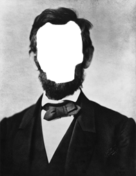 Abraham Lincoln with face cut out