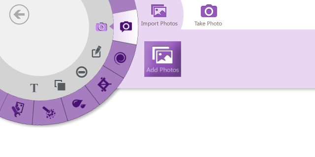 Crayola Photo Mix & Match app, showing Add Photos command
