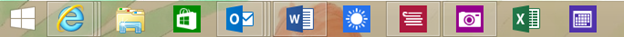 Taskbar with various apps pinned to it