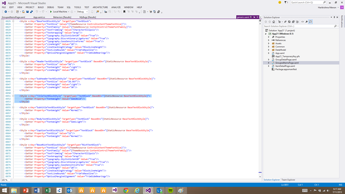 Generic.xaml is opened in a provisional tab, with the selected style scrolled into view.
