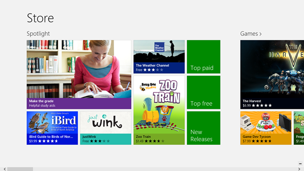 With the Windows 8 grid system, you can size, space, and position to set expectations for users