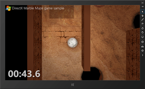 A screenshot from the Marble Maze sample