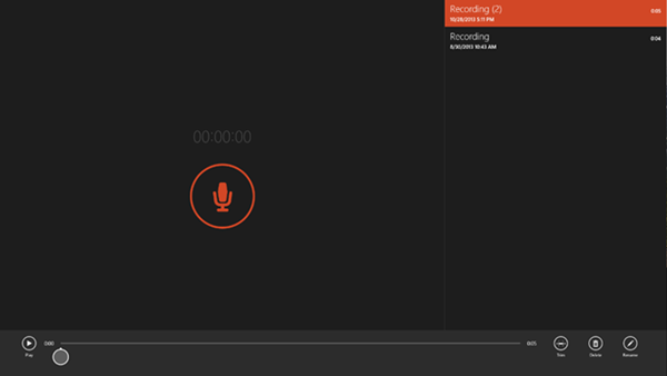 The Sound Recorder app keeps all recordings in ApplicationData
