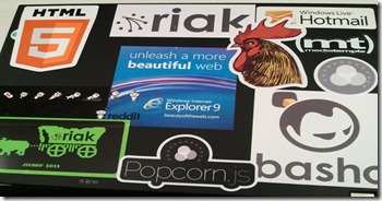 sticker covered laptop
