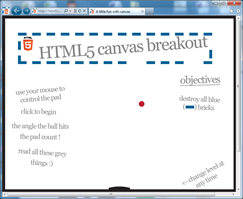 HTML5 Canvas Breakout