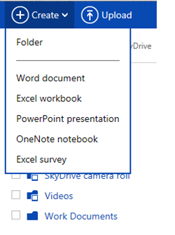 Create dropdown menu that shows "Excel survey" as one of the options.