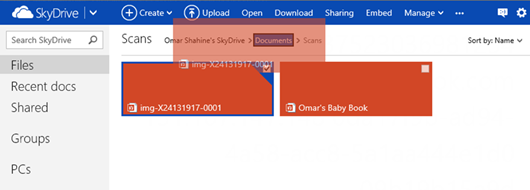 Drag and Drop in SkyDrive