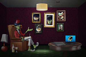 For the U.K. launch of Internet Explorer 9, the Gorillaz screened a seven-minute video with fictional bass player Murdoc presenting new features in the browser.