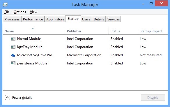 Windows 8 task manager sized