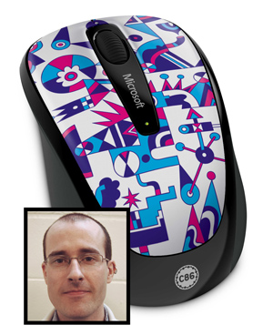 Graphic designer Matt Lyon loves to incorporate wild shapes and patterns in his artwork, which he exemplifies using this wireless mouse as his canvas. This featured design combines beauty and productivity with its 2.4GHz technology, which will give you a confident wireless connection whether at your desk or on the road.