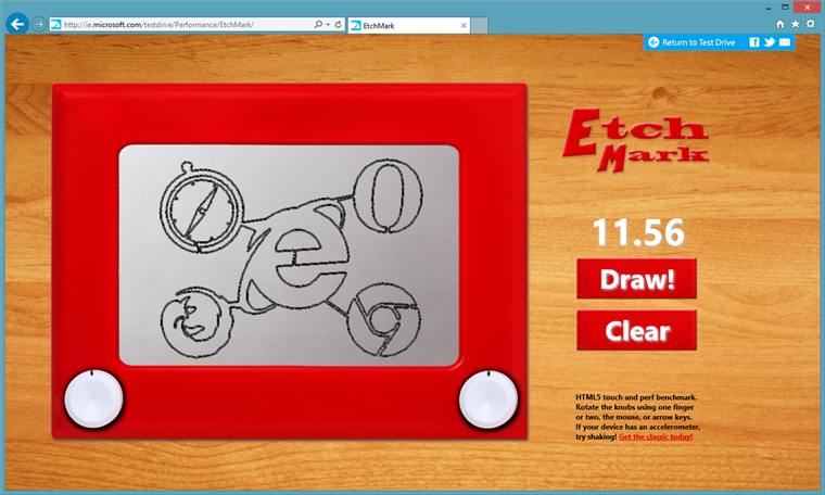 Enjoy a fun, retro-drawing experience and test your browser’s performance with EtchMark