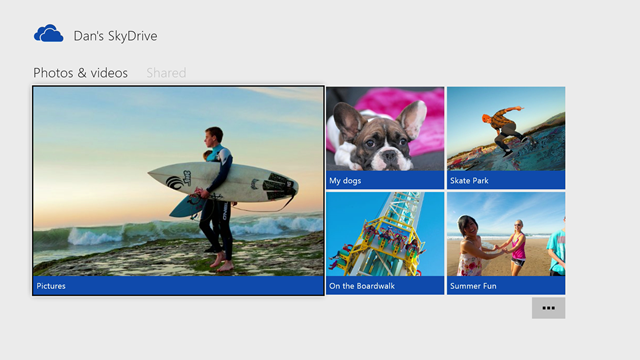 SkyDrive photos and videos folder
