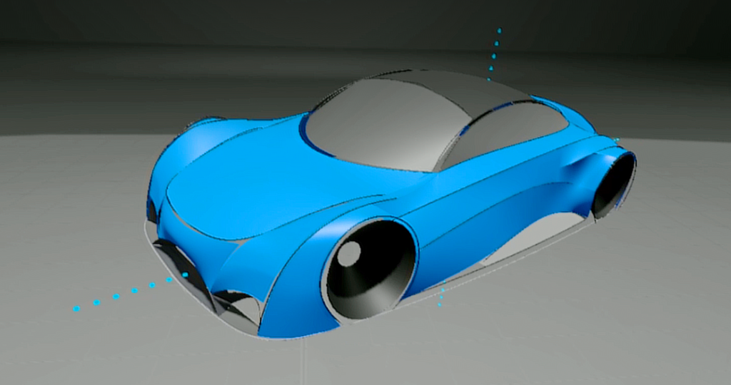 Blue car created in Autodesk