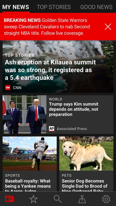 Microsoft News app for Android – dark theme