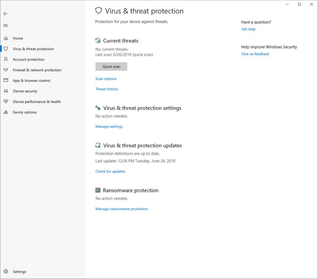 Screenshot of the Windows Security app showing a scan in progress under the Current threats heading on the Virus & threat protection page.