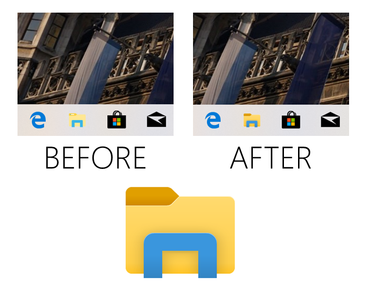 Updated File Explorer looks better with the new light theme. 