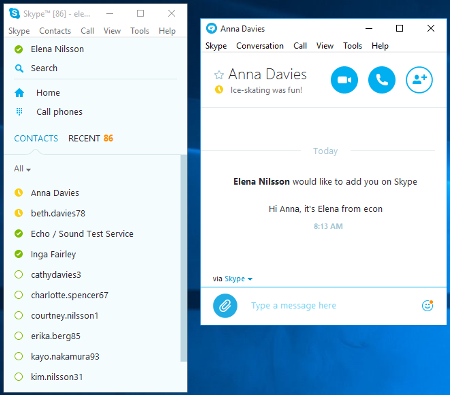 skype for business conversation window separate