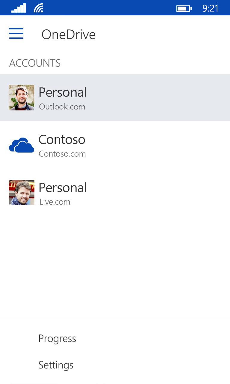 Multiple User Accounts for OneDrive on Windows Phone