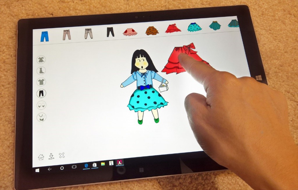 Figure 16. Drag and drop on a Surface Pro.