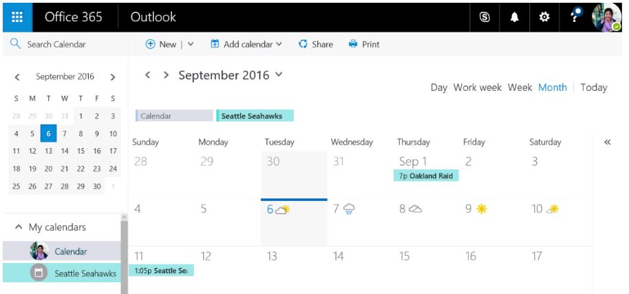 Interesting Calendars in Outlook
