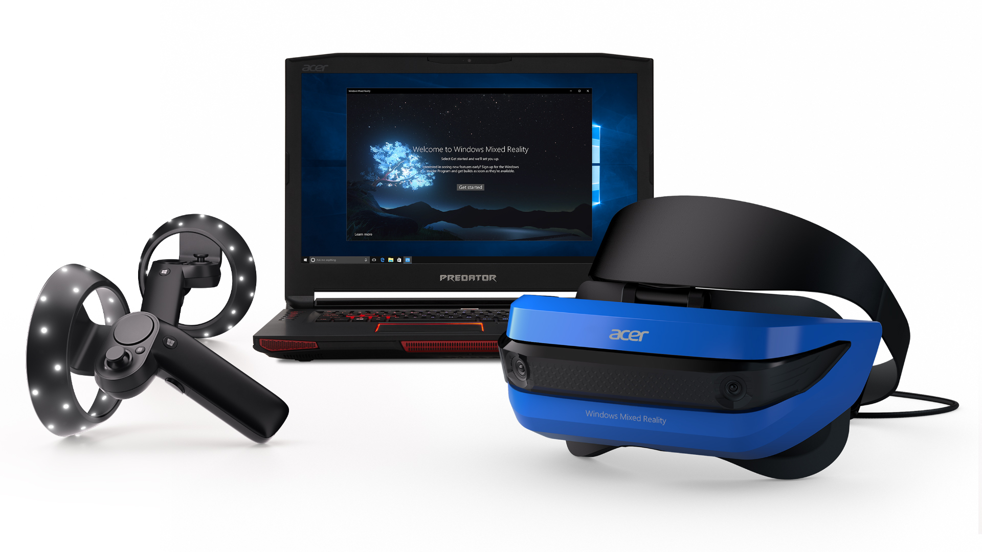 Windows Mixed Reality headset with motion controllers