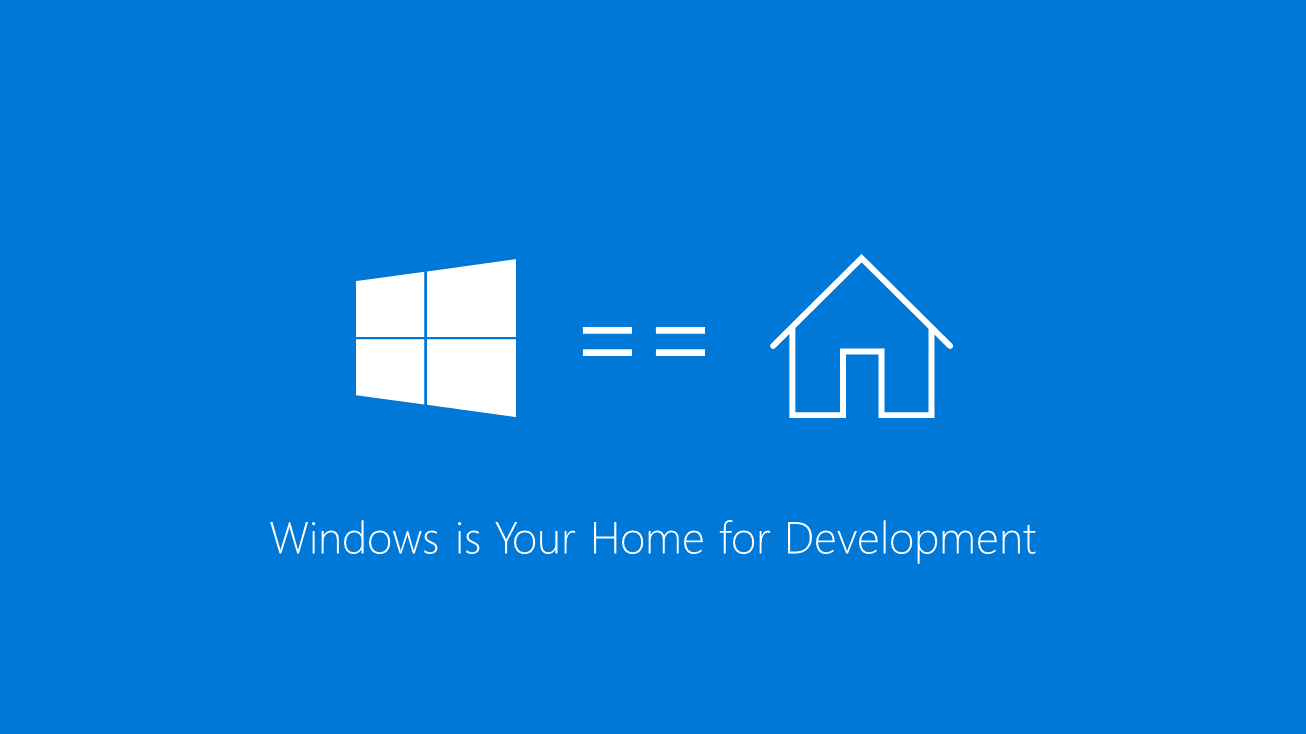 Windows is Your Home for Development on a blue slide