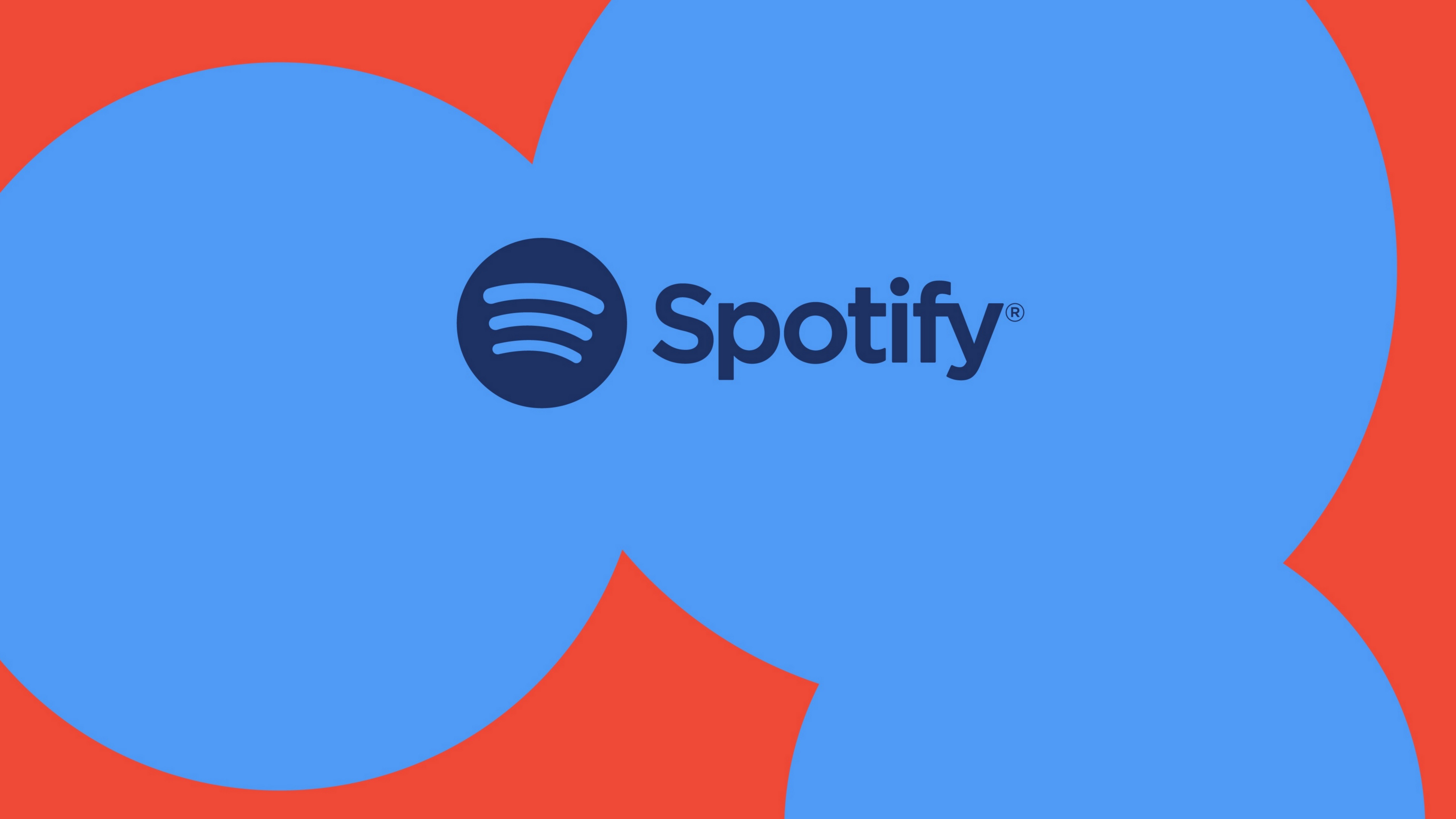 Spotify logo in blue and red