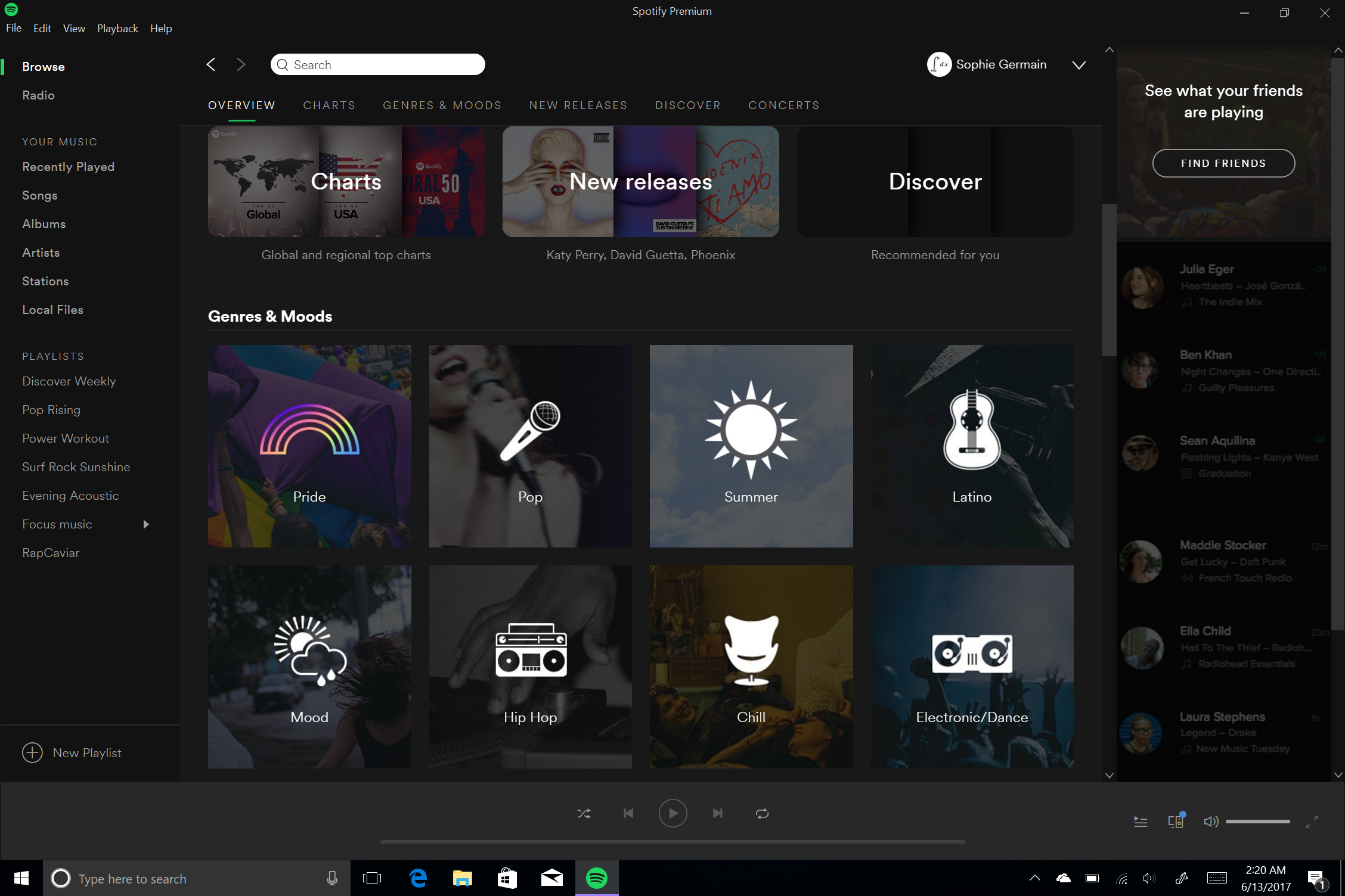 Discover new music genres in the Spotify app for Windows 10